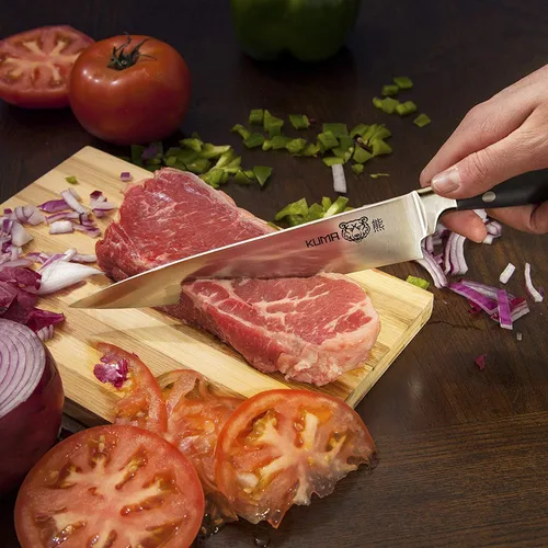 Miniatura 2 de KUMA Chef Knife Pro Bolster Edition y juego de afiladores de cuchillos de cocina, cuchillo de chef de 8 pulgadas para tallar, rebanar y afilar