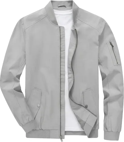 Miniatura 15 de TBMPOY Men's Bomber Jacket Lightweight Spring Windbreaker Light Casual Stylish Fashion Fall Zip up Coats With Pockets