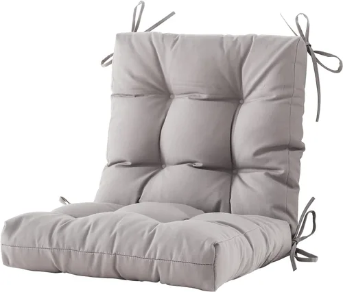 Miniatura 22 de BLISSWALK Cojines para sillas de exteriores, cojín grueso de mimbre con respaldo bajo y lazos para muebles de patio, 40 pulgadas de largo x 20 Beige