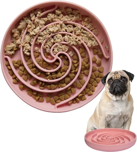 Miniatura 12 de Bifeaw Cuencos de Alimentación Lenta para Perros, Tazón de Rompecabezas para Cachorros de Silicona Apto para Lavavajillas y Microondas con Diseño