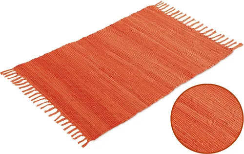 Miniatura 15 de COZY TRENDS Alfombra trenzada a mano, estilo indio, tradicional, colorido, de algodón, Chindi, decoración del hogar, 24 x 36 pulgadas, con flecos