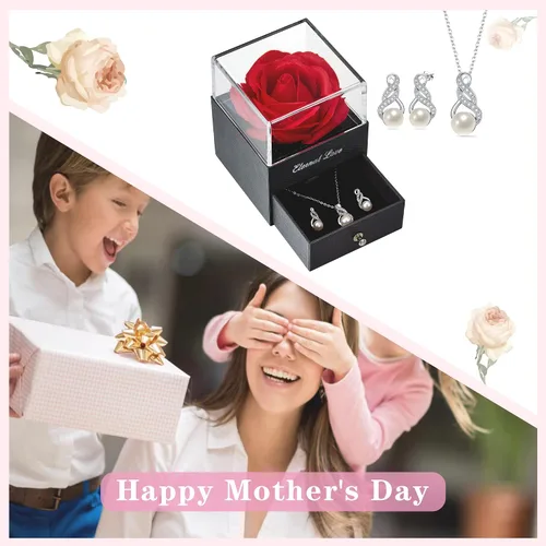 Miniatura 7 de EleQueen Collar con colgante de plata de ley 925 con circonita cúbica cultivada en agua dulce, para novia, boda, día de San Valentín, día