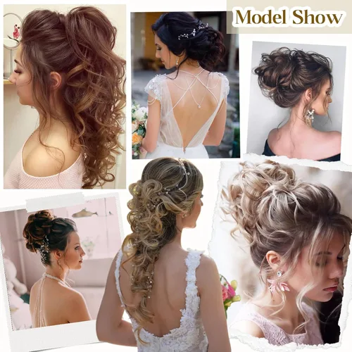 Miniatura 6 de Benehair Moño desordenado, moño de Juva, coletero, esponjoso, rizado, estilo touseld updo, extensión de cola de caballo envolvente de 32 pulgadas