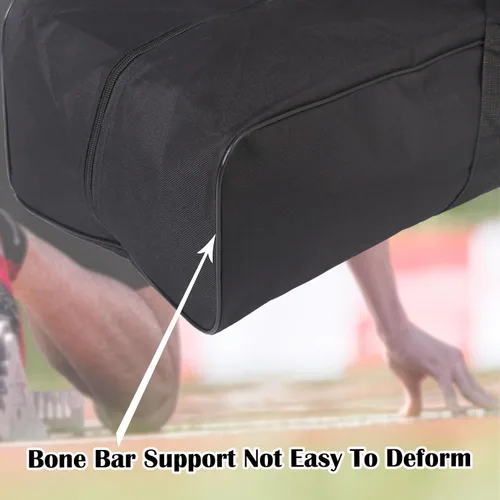 Miniatura 8 de Bolsa de viaje para gimnasio con cremalleras duraderas de 2 vías, impermeable, tela Oxford fuerte, Negro -, 31.5 pulgadas para bloques de arranque