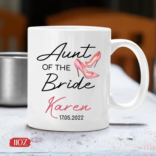 Miniatura 4 de Taza personalizada para la tía de la novia, taza de tía novia, regalo de boda para tía de la novia, regalo de tía de novia, taza de café de boda