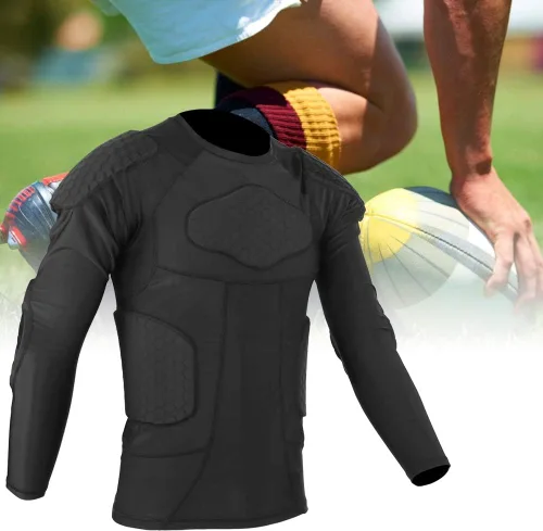Miniatura 6 de VGEBY - Equipo de protección de fútbol acolchado, anticolisión, transpirable, antigolpes, protección contra golpes, compresión, acolchada, protector