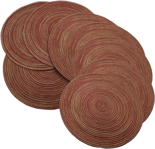 Miniatura 21 de WAZAIGUR - Manteles individuales redondos para mesa de comedor (tela resistente al calor, antideslizantes, 14 pulgadas de diámetro)