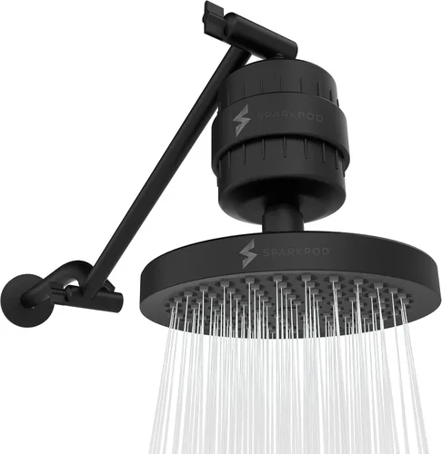 Miniatura 13 de SparkPod Cabezal de ducha de lluvia de alta presión de 6 pulgadas con cápsula de filtro de 23 etapas y extensión de brazo de ducha ajustable de 11