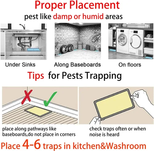 Miniatura 6 de Trampas para ratones, trampas para ratas, tableros de pegamento para ratones de fuerza profesional que trabajan para capturar ratas en interiores