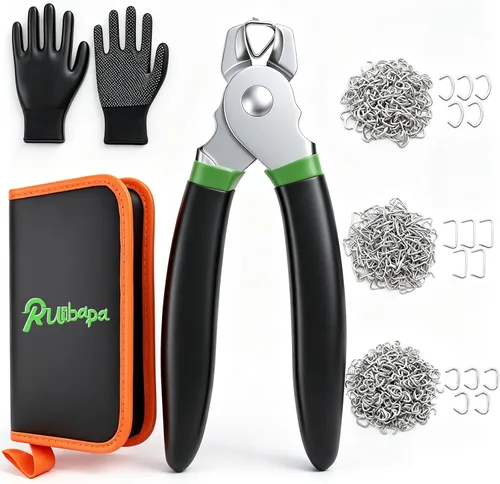 Miniatura 9 de 540 piezas de anillos de cerdo con kit de alicates rectos para anillos de cerdo 3/4", 1/2", 3/8" anillos de cerdo galvanizados para jaulas de Rojo