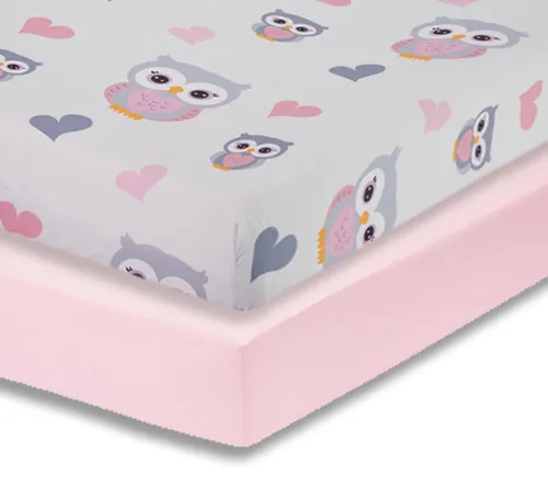 Miniatura 17 de EVERYDAY KIDS Juego de 2 sábanas bajeras ajustadas para cuna de niño, 100% microfibra suave y transpirable, sábana para bebé, se adapta al colchón