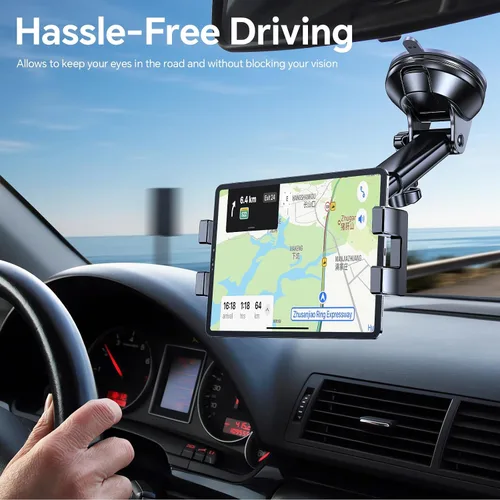 Miniatura 9 de Soporte para tablet para coche, soporte para iPad para coche【Parabrisas+Salpicadero】Ventosa para iPad para camión Soporte【360° 】Soporte para tablet