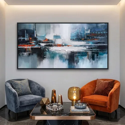 Miniatura 17 de HGUAOA Coastal Wall Art - Large Landscape Wall Pictures for Living Room, Bedroom Pictures, Ocean Beach Artwork, Blue Above Bed Decor, Coastal