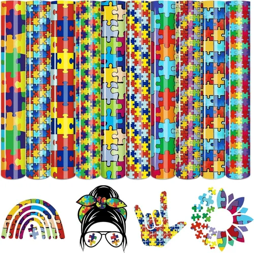 Miniatura 7 de Tintnut HTV Chameleon - Paquete de 9 unidades de vinilo termotransferible de 12 x 10 pulgadas para camisetas, 9 hojas de transferencia térmica