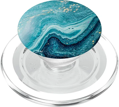 Miniatura 8 de PopSockets PopSockets de mármol turquesa con acento de color dorado PopGrip: agarre intercambiable para teléfonos y tabletas