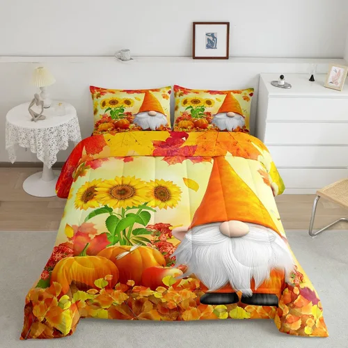 Miniatura 46 de Lindo juego de edredón de murciélago tamaño Queen con diseño de animales de Feliz Halloween, 3 piezas para decoración de habitación de niños