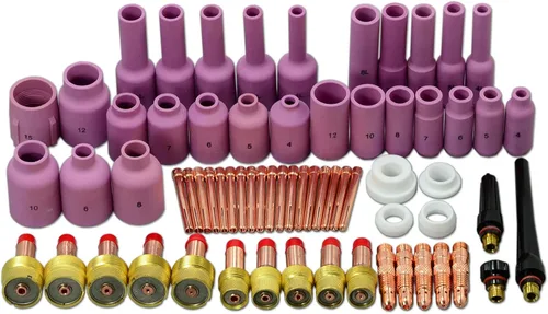 RIVERWELD TIG Jumbo Lente de Gas Collet Cuerpo Boquilla de Alúmina Vasos de Cerámica Varios Tamaño Kit Fit QQ300 PTA DB SR WP 17 18 26 TIG Antorcha