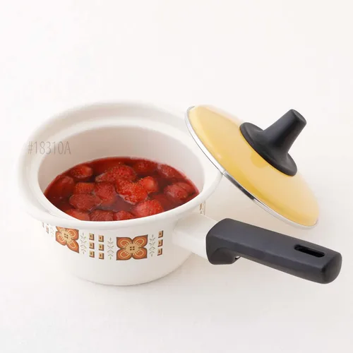 Miniatura 4 de Fuji - Patrón de reimpresión esmaltado de los años 70, Showa Retro, esmalte, olla con una sola mano, bandeja para leche, 5.5 pulgadas (5.5 in)