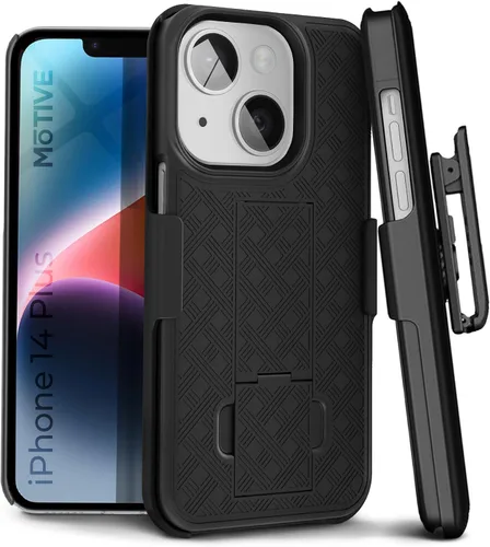 Miniatura 25 de MOTIVE Funda para iPhone 14, funda con clip para cinturón para Apple iPhone 14, funda protectora delgada y resistente a prueba de golpes con soporte