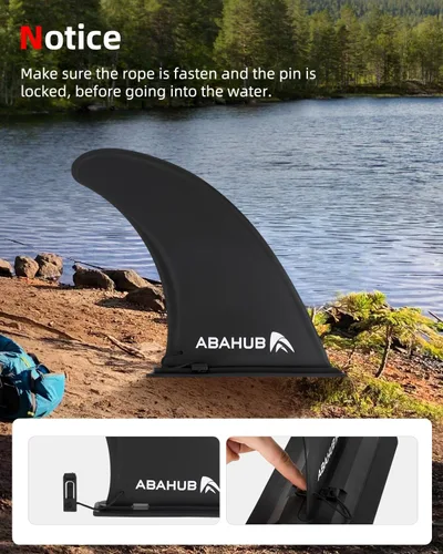 Miniatura 7 de Abahub Aleta central única SUP de 9/10 pulgadas con 1 tornillo de aleta sin herramienta, aletas de repuesto de SUP reforzadas con fibra de vidrio