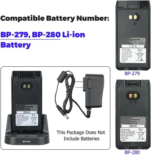 Miniatura 4 de Batería BP-280 de 7.4V 2200mAh con cargador BC-213 para ICOM F1000 F2000 F1100 F1000D F2000D F1000S F2000T F2100D A16 Radios Reemplazo de batería
