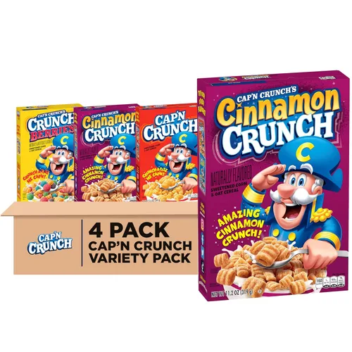 Miniatura 8 de Cap'n Crunch Cereales, paquete variado de 3 sabores, cajas de tamaño grande, (paquete de 4)