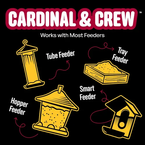 Miniatura 10 de Cool Birds Cardinal & Crew Semilla para Aves Silvestres – 10 lb. Girasol de Aceite Negro, Corazones de Girasol y Mezcla de Cártamo para Cardenales
