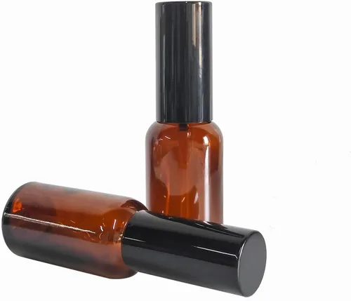 Miniatura 5 de Paquete de 12 aerosoles de vidrio ámbar de 1 onza para aceites esenciales, botella de spray pequeña, espray de niebla fina, pulverizador negro