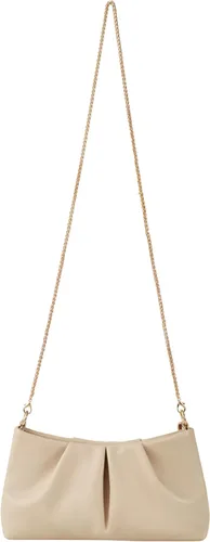 Miniatura 3 de Bolso de noche de piel sintética, bolso de mano fruncido para mujer, con correas de hombro dobles desmontables, bolso cruzado