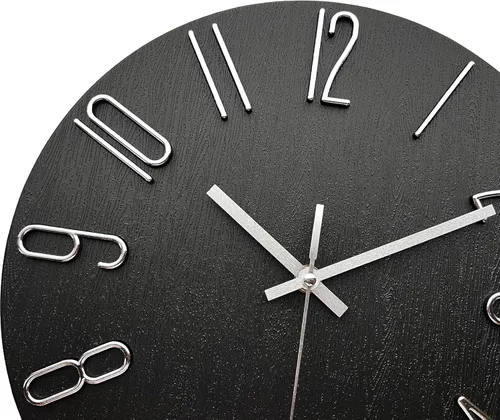 Miniatura 3 de AIRUIFU Reloj de pared de 12 pulgadas, silencioso y sin tictac, moderno, funciona con pilas - Analógico pequeño y clásico para oficina, hogar, baño