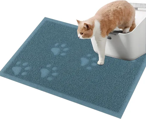 Darkyazi Tapete para caja de arena para gatos para atrapar la arena del piso, parte trasera antideslizante, control de dispersión, fácil de limpiar,