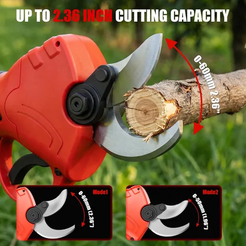 Miniatura 2 de Tijeras de Podar Eléctricas, Diámetro de Corte de 40mm 1.6" Podadora Eléctrica Inalámbrica para Jardinería con 2 Piezas de Baterías Recargables