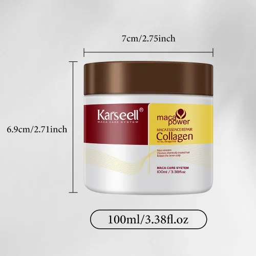 Miniatura 2 de Karseell 100ml 3.38floz Tratamiento capilar de colágeno con aceite de argán, mascarilla acondicionadora de esencia de colágeno para cabello seco