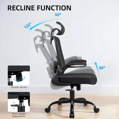 Miniatura 9 de FelixKing Silla de Oficina, Silla de Escritorio con Soporte Lumbar Ajustable, Silla de Computadora Ergonómica con Respaldo Alto y Respaldo
