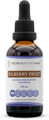 Secrets of the Tribe Extracto líquido sin alcohol de fruta de arándano, suplemento de tintura de frutas secas de arándano (Vaccinium Myrtillus) (2