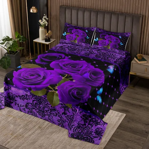 Miniatura 7 de Manfei Colcha rústica de cabaña para niños, tamaño individual, juego de 2 piezas para decoración de habitación de niños, colcha acolchada