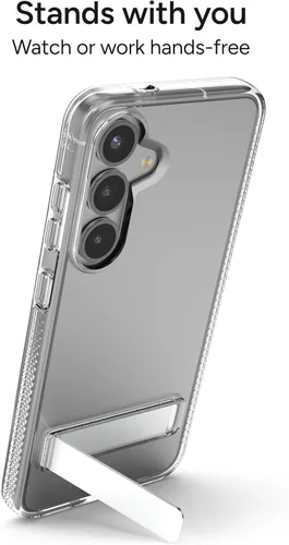 Miniatura 3 de ZAGG Crystal Palace - Funda para Samsung Galaxy S25 con función atril, transparente, protección contra caídas de 13 pies, antiamarilleo, reforzado