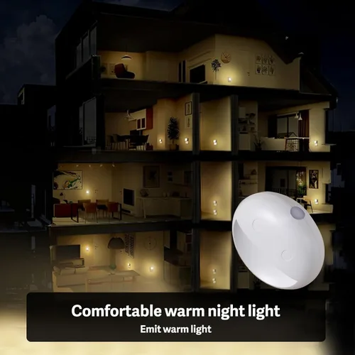 Miniatura 7 de VAVOFO Luz nocturna LED con sensor automático, paquete de 4, 2900-3200K blanco cálido, diseño de cara sonriente, lámpara de noche de pared