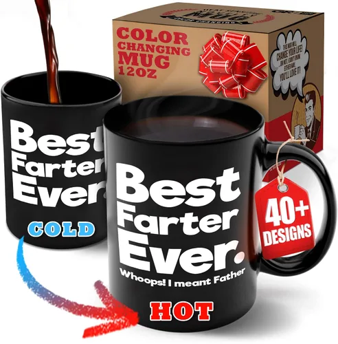 Miniatura 9 de Dad Nutrition Facts - Taza de café de 12 onzas – Gr8AM - Novedosa taza de regalo – Divertido cambio de color y regalos sensibles al calor