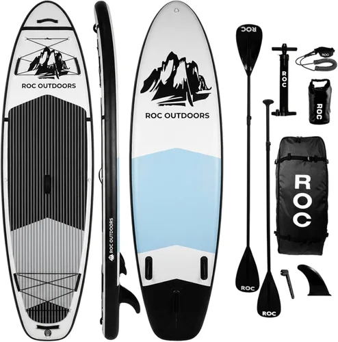 Miniatura 47 de Roc Tabla de remo inflable con accesorios y mochila de alta calidad, cubierta antideslizante, bolsa impermeable, correa, remo y bomba de mano.