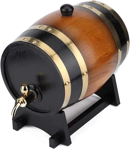 Barril de roble envejecido, contenedor de almacenamiento de barril de vino de alta calidad con soporte para grifo/barril, envejece tu propio whisky,