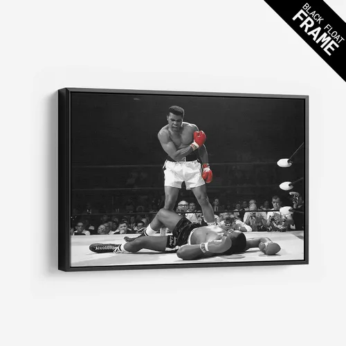 Miniatura 5 de The Knockout Moment - Lienzo decorativo para pared con texto en blanco y negro y rojo (24 x 18 pulgadas envuelto en galería)