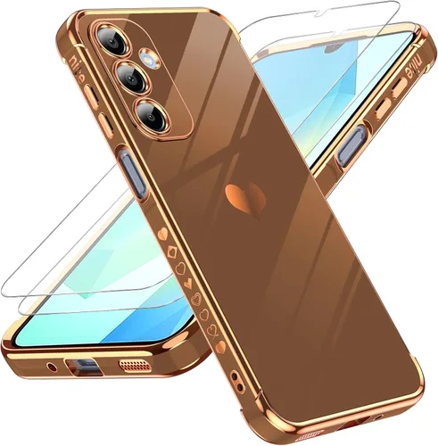 Miniatura 80 de LeYi for Moto G 5G 2025 Case: with Tempered Glass Screen Protector [2 Pcs]+ Full Camera Lens Protection,Love Heart Plating Cute Luxury Soft TPU
