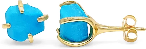 Miniatura 92 de Aretes de piedra preciosa natural en bruto con oro amarillo sobre plata de ley 925, 6 a 0.276 in, regalo de piedra de nacimiento de calidad genuina