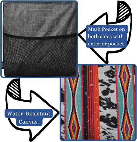 Miniatura 155 de NGIL Bolsa de comestibles reutilizable extra grande plegable de gran tamaño para comestibles, almacenamiento, picnic, playa, Bronco-negro occidental