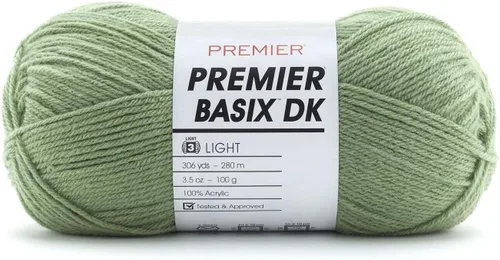 Miniatura 2 de Premier Yarns Basix Hilo DK, hecho de acrílico, hilo ideal para ganchillo y tejido, lavable a máquina, rosa camafeo, 3.5 onzas, 306 yardas Rosa Cameo