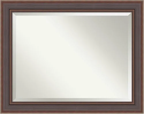 Miniatura 100 de Amanti Art - Espejo con marco para el tocador o para montar en la pared del baño, medidas en pulgadas Grano de café marrón