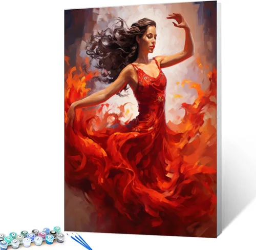 Miniatura 12 de Kit de pintura por números, lienzo de 16 x 20 pulgadas, pintura al óleo para niños, estudiantes, adultos principiantes con pinceles, pigmento