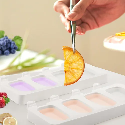 Miniatura 7 de Molde de silicona para helado de 4 cavidades, moldes para hornear con 200 palitos para golosinas caseras (estilo clásico)