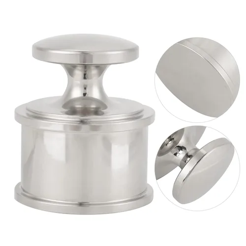 Miniatura 5 de Herramienta de prensa de cuero de acero inoxidable, pisapapeles de metal, fácil de sostener, herramienta de trabajo de cuero de peso pesado plateado